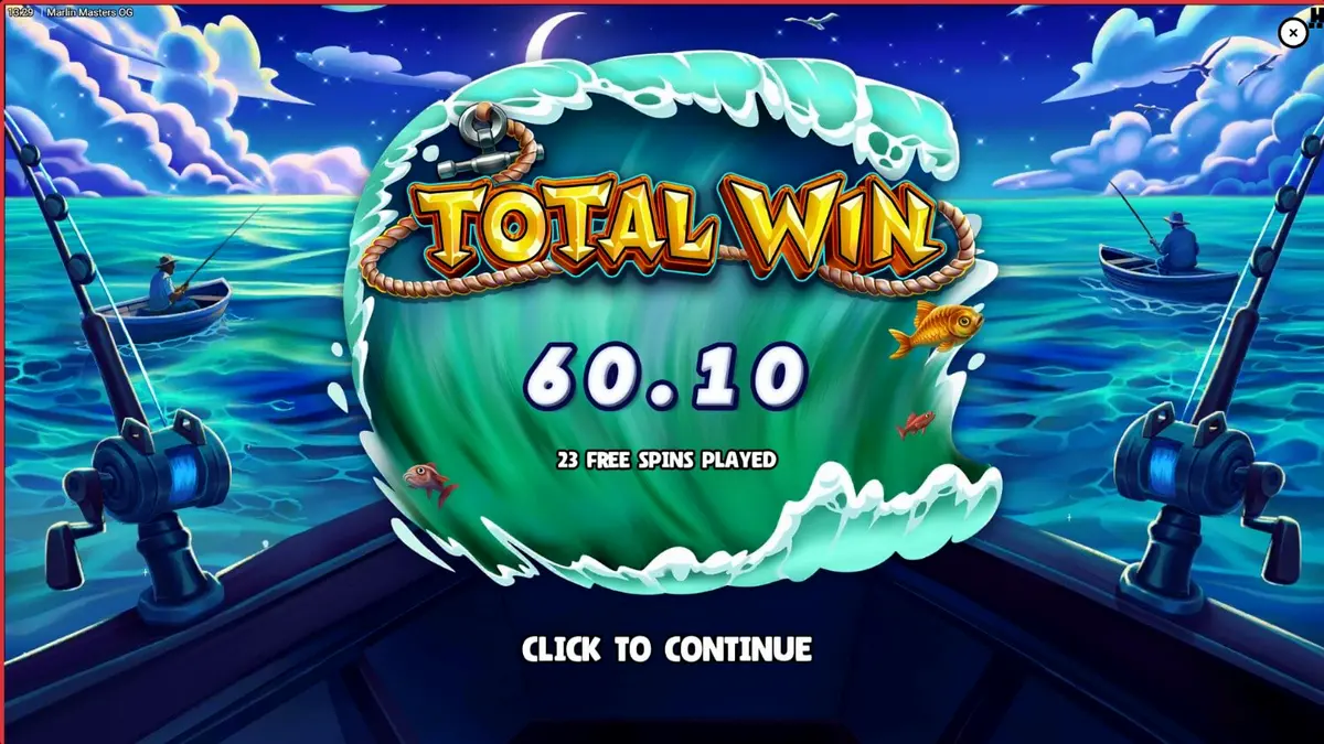 Tampilan visual slot Marlin Masters OG dengan tema memancing di laut lepas